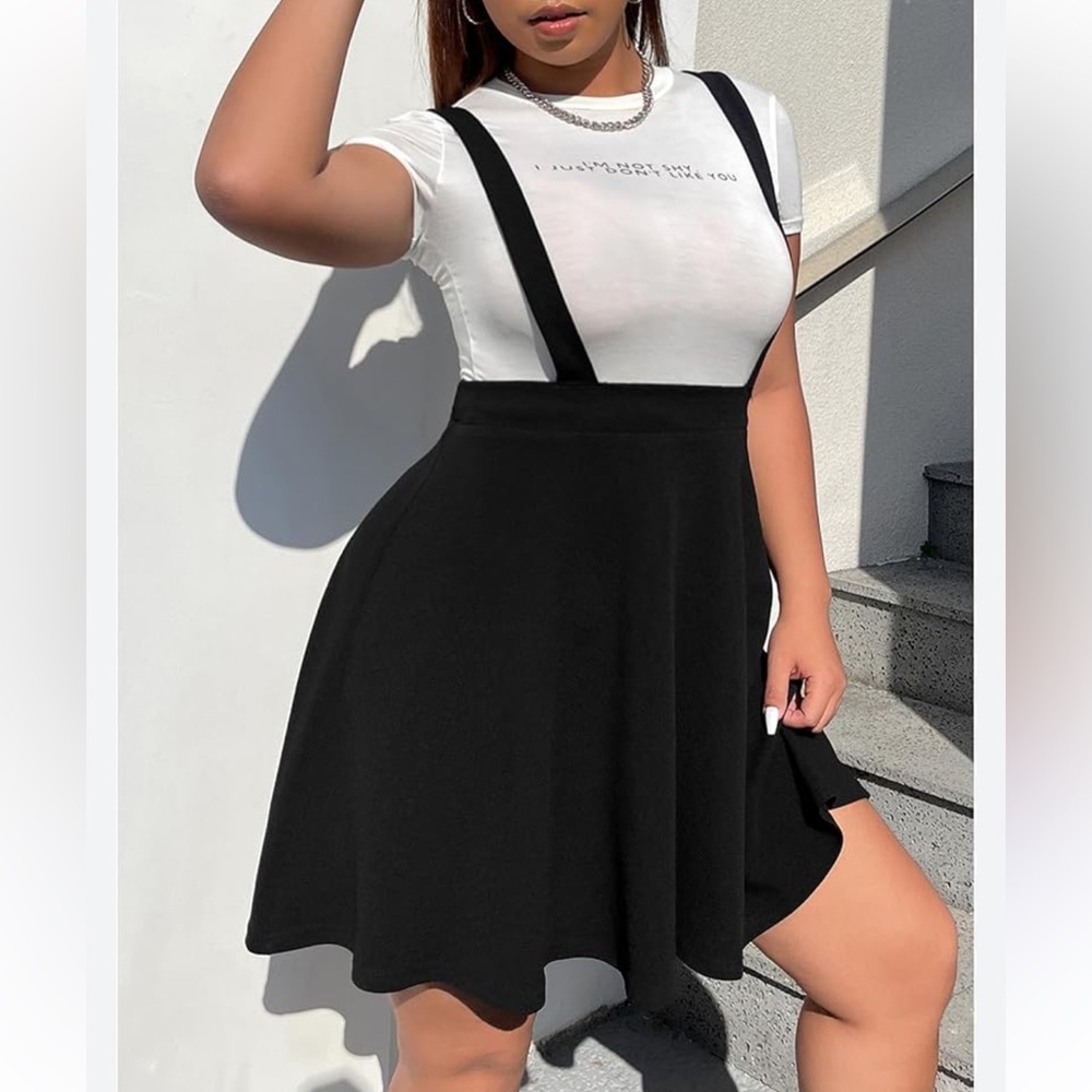 Hot Topic Y2K Black Suspender Skirt Size Large - Picture 3 of 12